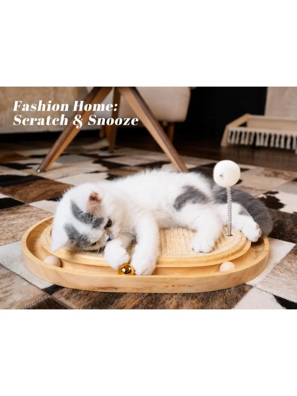 Interactive Sisal Cat Scratcher Pad & Puzzle Toy | Mental Stimulation & Exercise